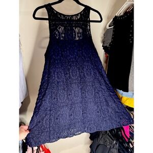 Free People‎ Dress Dark Blue Lace Lined Size Small Petite